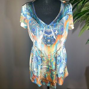 Fairycore 🧚🏽‍♀️ Peplum Short Sleeve Silky Top